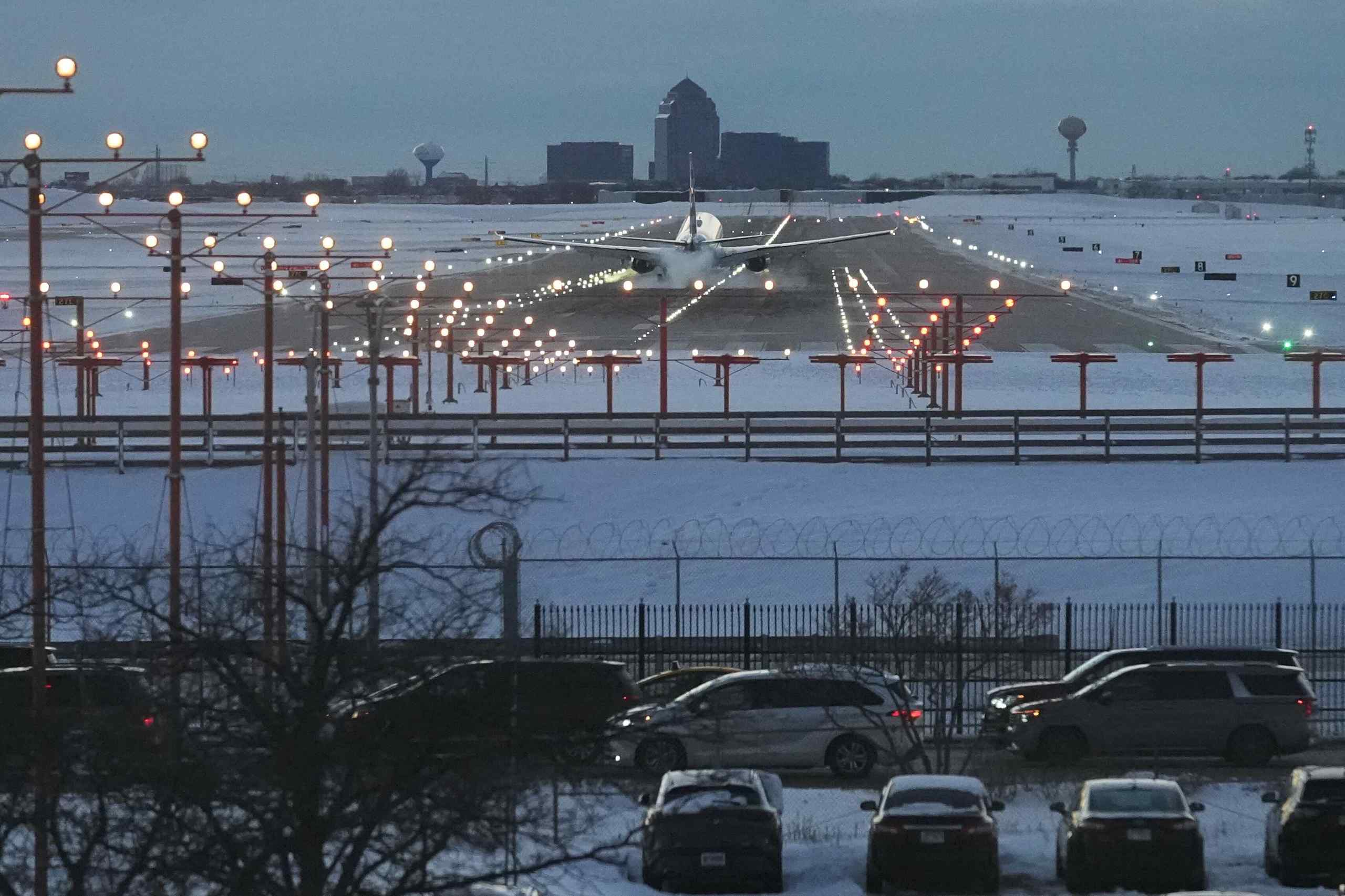 Chicago airport during the winter